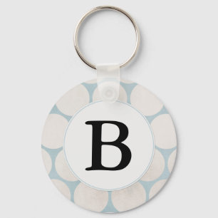 Ljust - blått pricker monogramen nyckelring