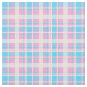 Ljust - blått-, rosa- och vitpläd tyg