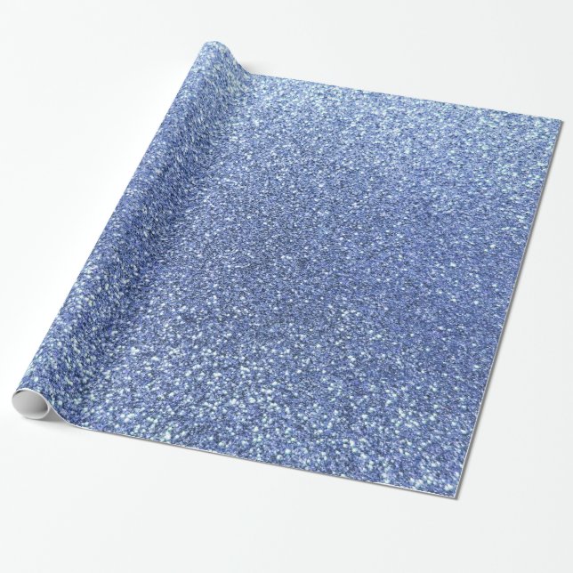Ljust - blåttglitter presentpapper (Utrullad)