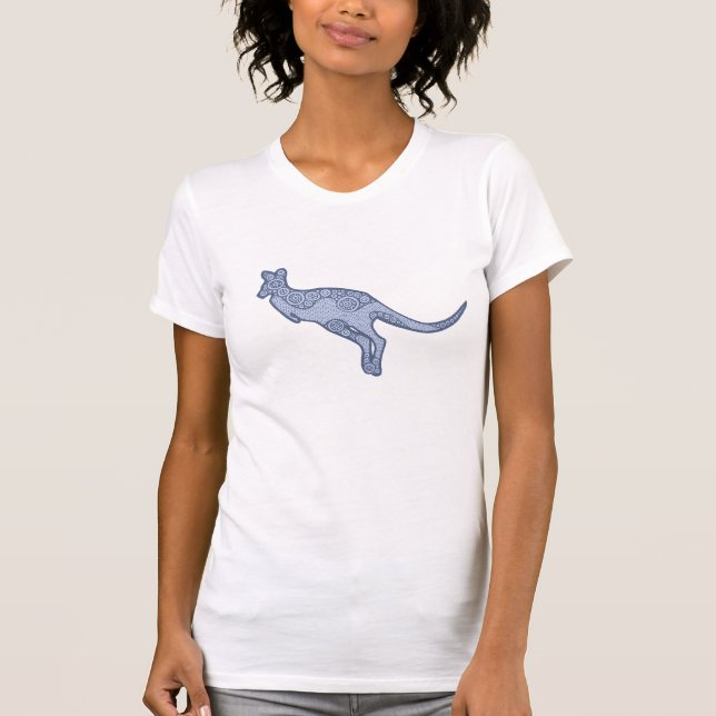 Ljust - blåttkänguruskjorta t-shirt (Framsida)