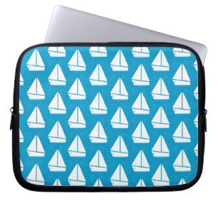 Ljust - blåttsegelbåtmönster laptop sleeve
