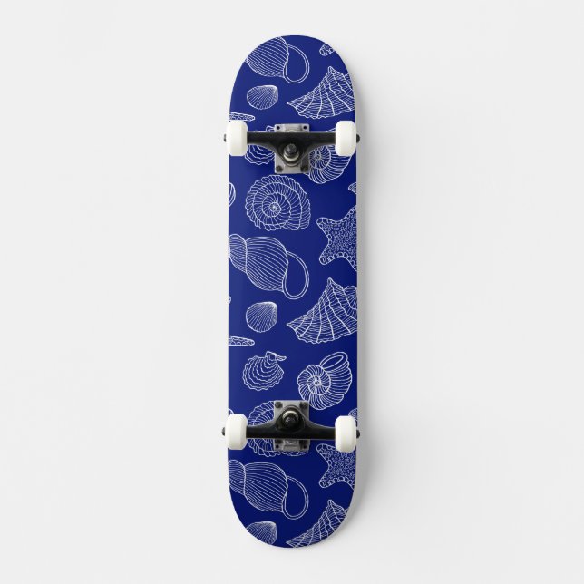Ljust blåttsnäckamönster skateboard bräda 21,5 cm (Framsida)