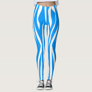 Ljust - blåttzebra tryck leggings
