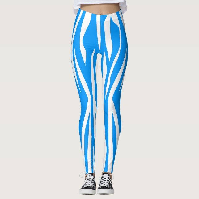 Ljust - blåttzebra tryck leggings (Framsida)