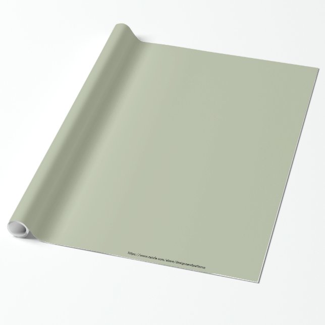 Ljust Blek Sage Grönt Elegant Neutralt Solid Färg Presentpapper (Utrullad)