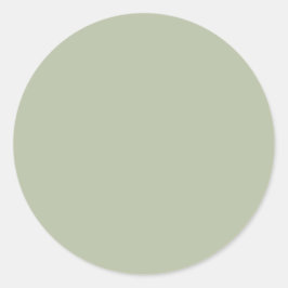 Ljust Blek Sage Grönt Neutralt Elegant Solid Färg Runt Klistermärke