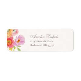 Ljust Blommiga Bröllopsreturadressetiketter Returadress Etikett