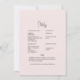 Ljust Blommigt Bakåt Bröllop, detalj Inbjudningar