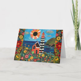 Ljust Blommigt för vattenfärg - laminerat kort för