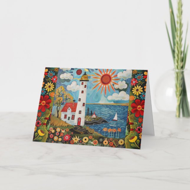 Ljust Blommigt för vattenfärg - laminerat kort för (Framsida)