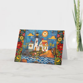 Ljust Blommigt för vattenfärg - laminerat kort för