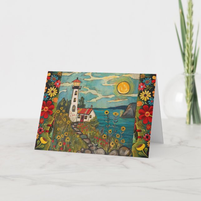 Ljust Blommigt för vattenfärg - laminerat kort för (Framsida)