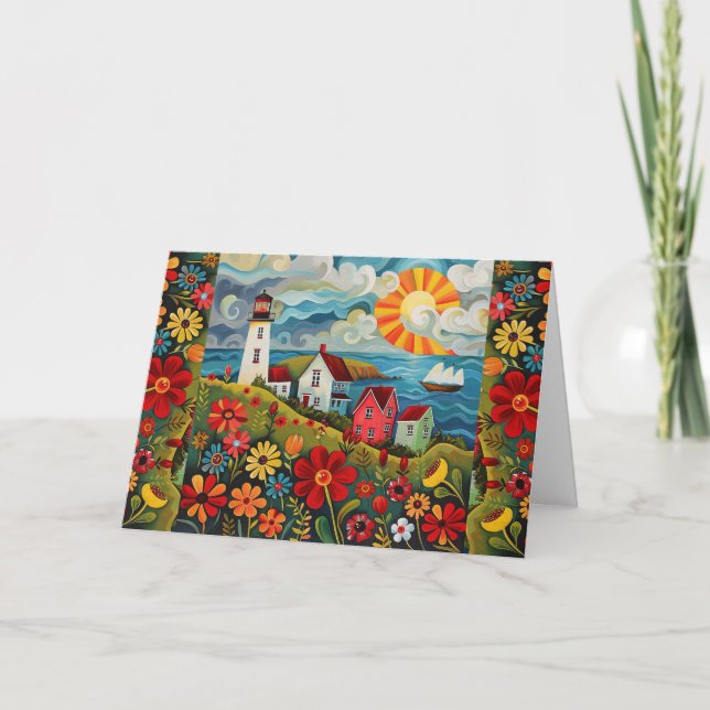 Ljust Blommigt för vattenfärg - laminerat kort för (Framsida)