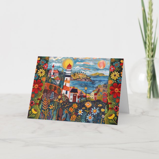 Ljust Blommigt för vattenfärg - laminerat kort för (Framsida)