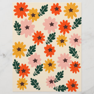 Ljust blommigt mönster Scrapbookpapper