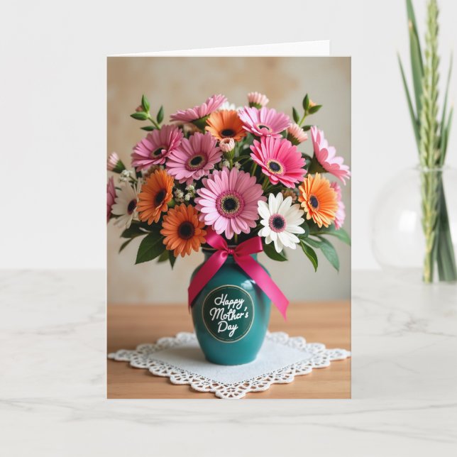 Ljust Blommigt Morsdagskort Kort (Framsida)