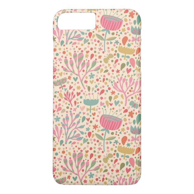 Ljust blommönster Case-Mate iPhone skal (Baksida)