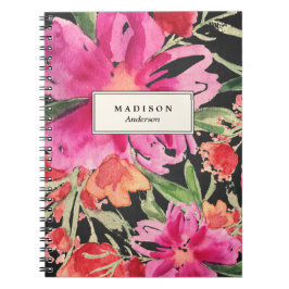 Ljust Blommotiv | Anteckningsbok Med Spiral