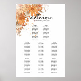 Ljust blomster vår sommar bröllop sittplatskarta poster