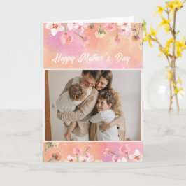 Ljust blomstergalant foto collage Mors dag för Mam Kort