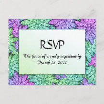 Ljust blomstermotiv med RSVP till meny