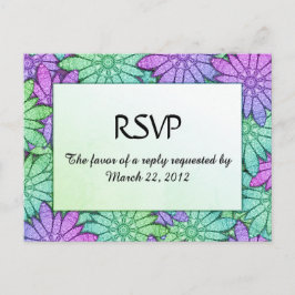 Ljust blomstermotiv med RSVP till meny
