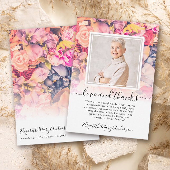 Ljust blomstermotiv tack sorg foto (Skapare uppladdad)
