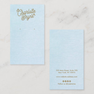 Ljust Blue Calligraphy Script Earring Business Visitkort