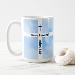 Ljust Blue Christian Kor Bible Verse Healing Kaffemugg