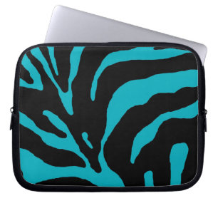 Ljust Blue Zebra Rand Animal Print Laptop Fodral
