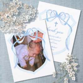 Ljust Bow-Vapensköld, baptism - tack för ditt kort