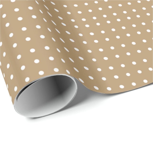 Ljust brons med Polka dots-omslagning Papper Presentpapper (Rullad Hörn)