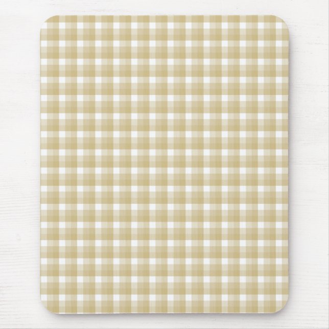 Ljust - brunt kontrollmönster. Beige gingham. Musmatta (Framsidan)
