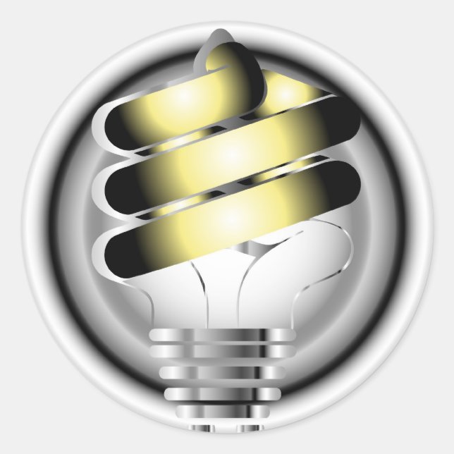 Ljust bulb runt klistermärke (Framsida)
