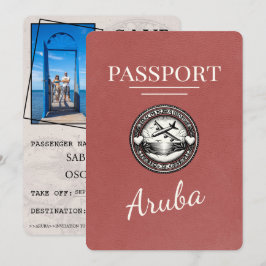 Ljust Burgundy Aruba Passport sparar datumet Spara Datumet