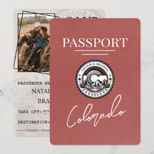 Ljust Burgundy Colorado Passport sparar datum Spara Datumet