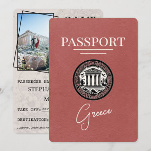 Ljust Burgundy Greece-pass Spara datumkortet Datumet