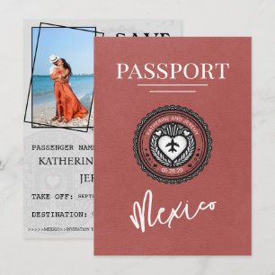 Ljust Burgundy Mexico Passport Spara datum Datumet