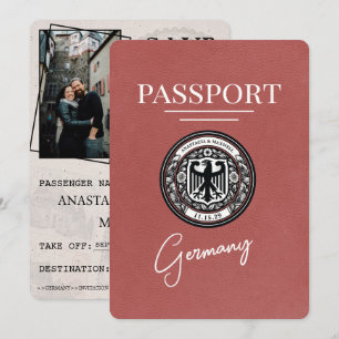 Ljust Burgundy Tyskland Passport Spara datum Datumet