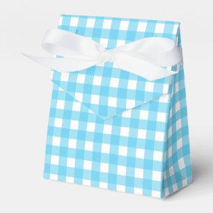 Ljust ceruleanblått gingham presentaskar