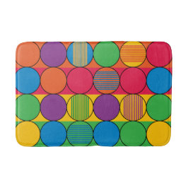 Ljust cirklar görar randig färgaden och badrumsmatta
