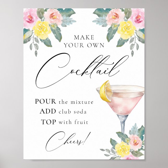 Ljust Cocktailbar Poster (Framsidan)