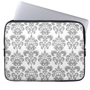 LJUST - DAMASTAST MÖNSTER 2 för grå färg OCH f Laptop Sleeve