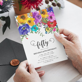 Ljust & Djärva Blommor 50-årsfirande Inbjudningar