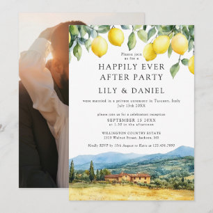 Ljust Efter Lemons Tuscany Foto Bröllop Inbjudningar