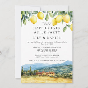 Ljust Efter Lemons Tuscany Italien Bröllop Inbjudningar