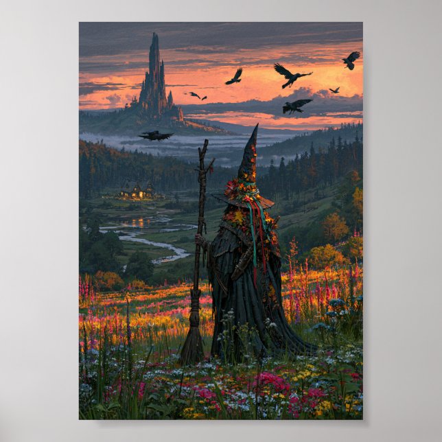 Ljust Fantasy Häxa Affisch  (Framsidan)