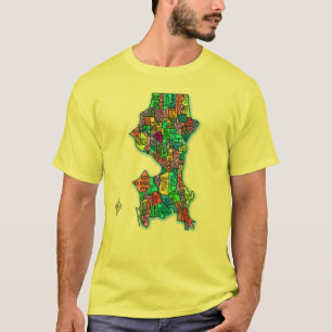 Ljust färgadkarta av Seattle T-shirt