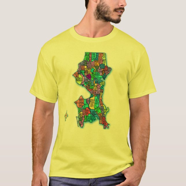 Ljust färgadkarta av Seattle T-shirt (Framsida)