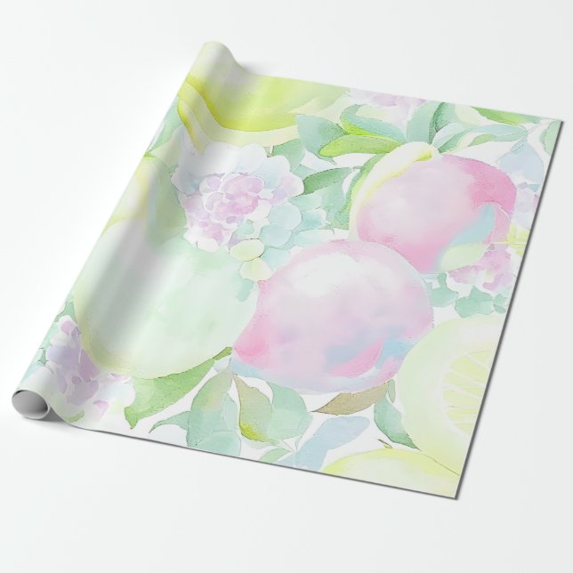 Ljust färglös persika presentpapper (Utrullad)